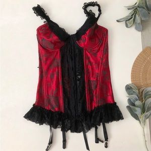 Vintage Shirley Satin & Lace Corset Lingerie